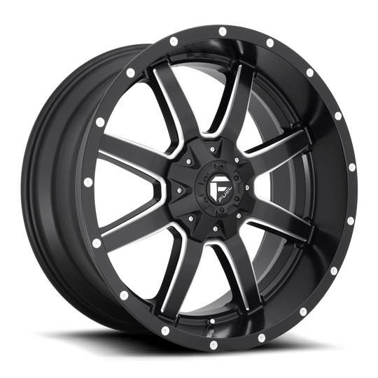 Fuel Maverick D538 wheel in Matte Black & Milled - angle view