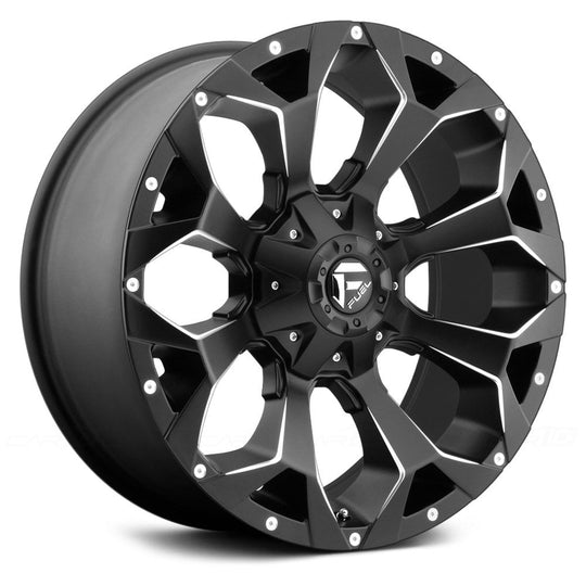 Fuel Assault D546 wheel in Matte Black Milled - front face view