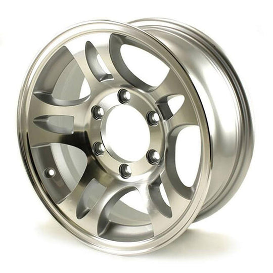 Sendel T03 aluminum trailer wheel - front face view