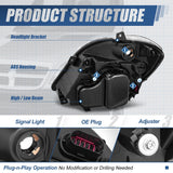 (Left or Right) Single Replacement Headlight — 07-09 Dodge/Freightliner Sprinter 2500 3500 — product image 4