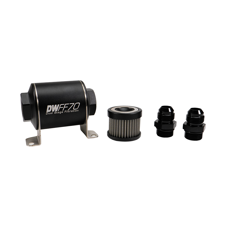 10AN, 5 micron, 70mm In-line fuel filter kit — Universal — primary product image