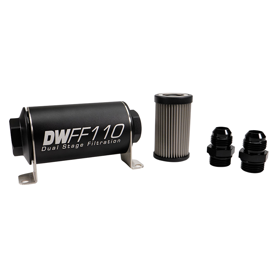 10AN, 10 micron, 110mm In-line fuel filter kit — Universal — primary product image