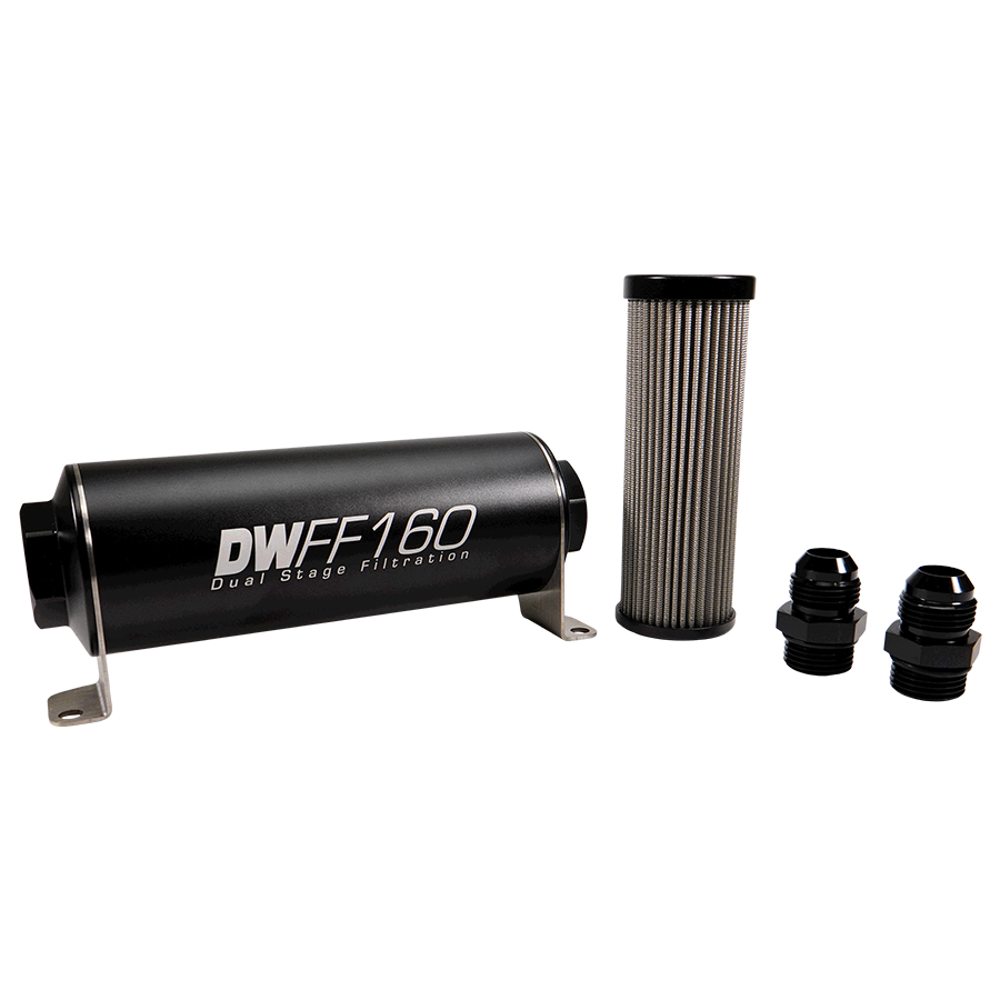 10AN, 5 micron, 160mm In-line fuel filter kit — Universal — primary product image