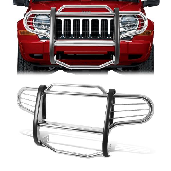 02-07 Jeep Liberty Brush Grille Guard - Stainless Steel — primary product image