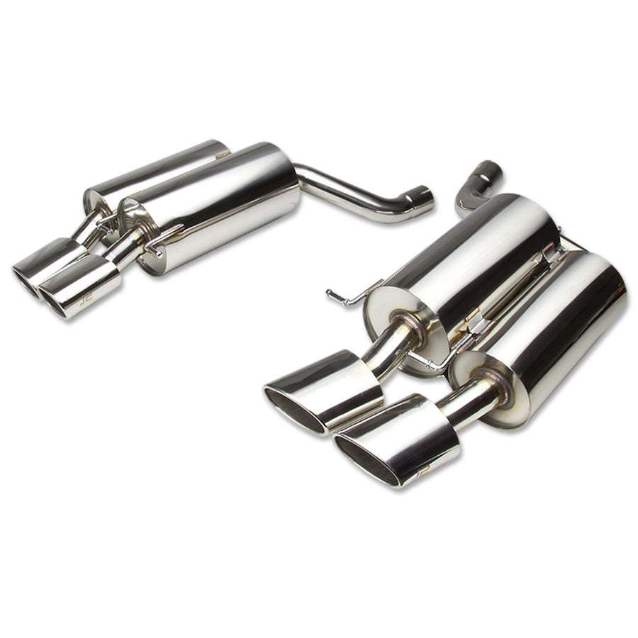 06-10 BMW E60 M5 Axle Back Exhaust System - 4.5 in. Quad Muffler Tips - 2.5 in. OD Inlet - 2.5 in. OD Main piping - Stainless Steel — primary product image
