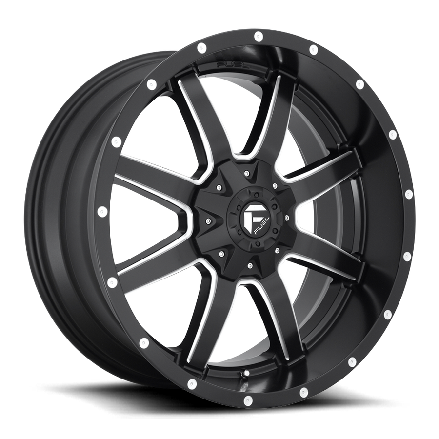 Fuel Maverick D538 wheel in Matte Black & Milled - angle view