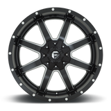 Fuel Maverick D538 wheel in Matte Black & Milled - front face view