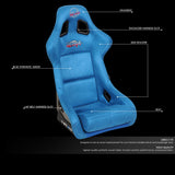 1 Piece Large Alcantara Fabric Prisma Fixed Bucket Racing Seat — Universal — product image 2
