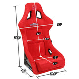 1 Piece Large Alcantara Fabric Prisma Fixed Bucket Racing Seat — Universal — product image 8