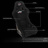 1 Piece Medium Alcantara Prisma Ultra Fixed Bucket Racing Seat — Universal — product image 2