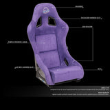 1 Piece Medium Alcantara Fabric Prisma Fixed Bucket Racing Seat — Universal — product image 2