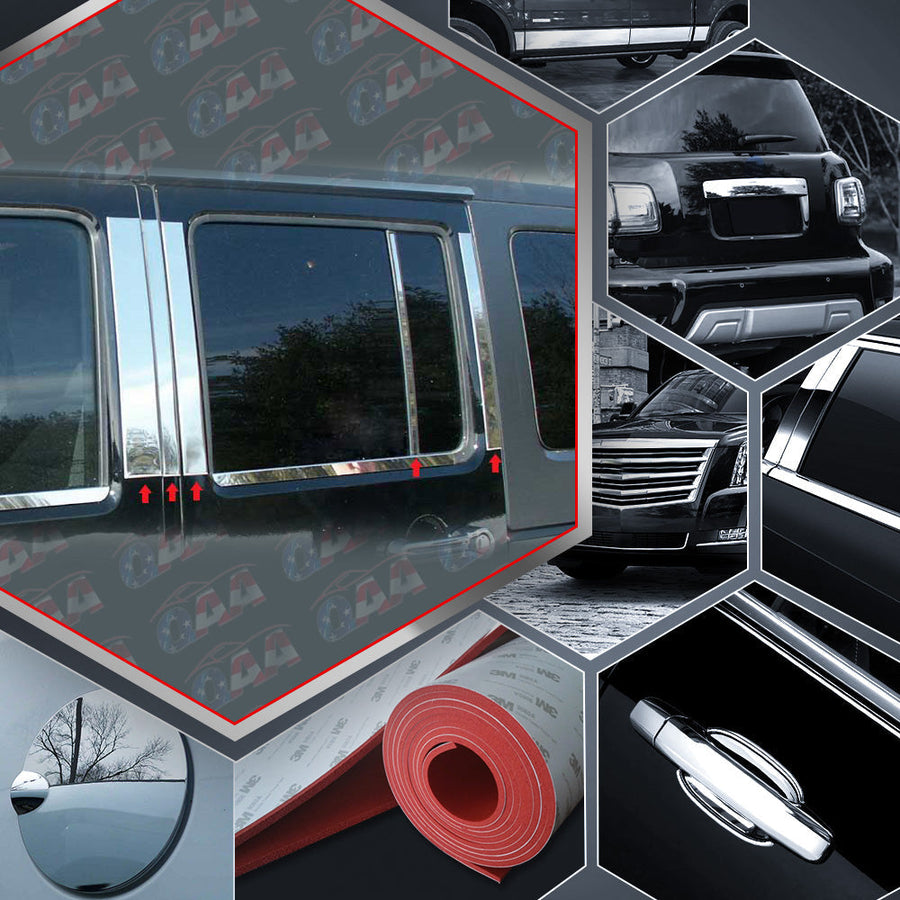 10pcs Stainless Steel Pillar Post Trim — 07-18 Jeep Wrangler JK — primary product image