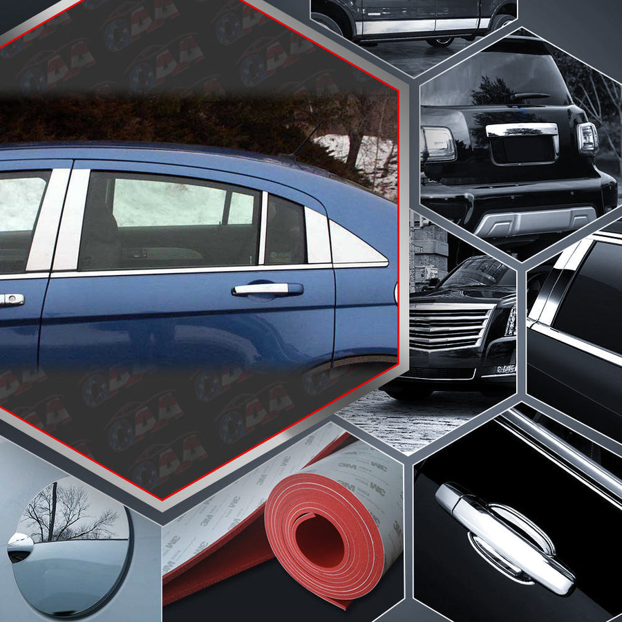 10pcs Stainless Steel Pillar Post Trim — 11-14 Chrysler 200, 07-10 Sebring — primary product image