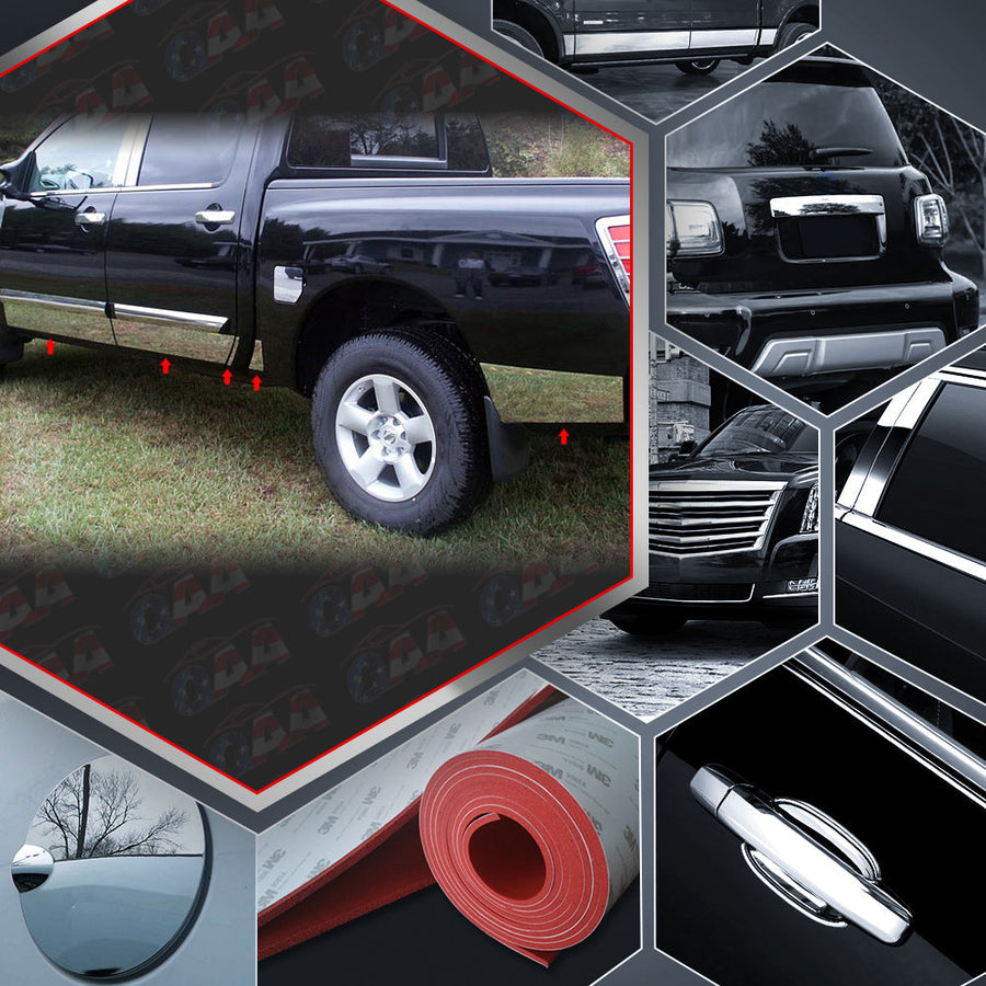10pcs Stainless Steel Rocker Panel Trim, Upper Kit — 04-15 Nissan Titan — primary product image