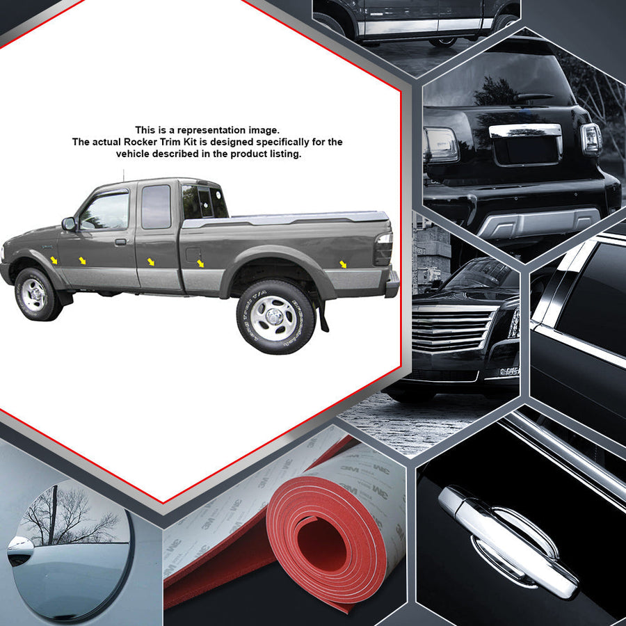 10pcs Stainless Steel Rocker Panel Trim — 93-97 Ford Ranger — primary product image