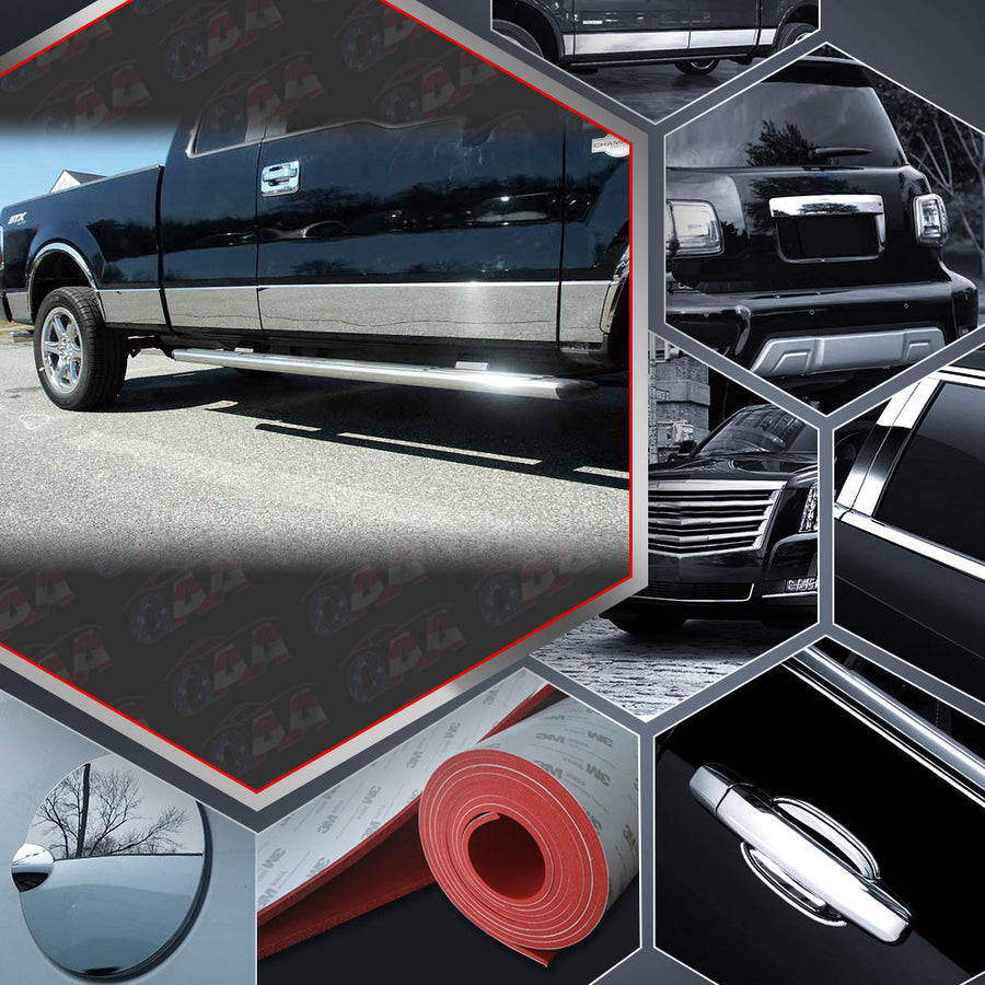 10 piece Stainless Steel Rocker Panel Trim Lower Kit — 04-08 Ford F-150 — primary product image