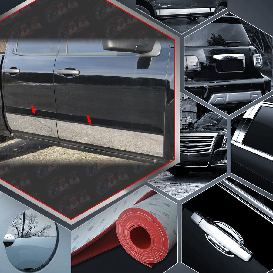 10pcs Stainless Steel Rocker Panel Trim Upper Kit — 14-18 Chevy Silverado 1500, 2019 1500LD — primary product image