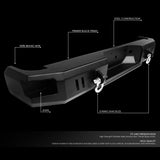 09-14 Ford F150 Rear Step Bumper w/D-Ring Shackles - Heavy Duty Steel — product image 2